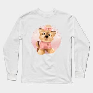 Little baby York, puppy girl York, dogs lover t-shirt, puppy Yorkshire terrier Long Sleeve T-Shirt